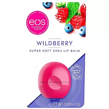 eos Super Soft Shea Lip Balm - Wildberry, 24 Hour Hydration, Lip Care to Moisturize Dry Lips, Gluten Free, 0.25 oz (Newer Version) Wild Berry