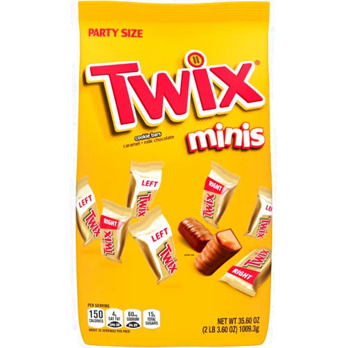 TWIX Caramel Minis Size Chocolate Cookie Bar Candy Bag, 35.6 oz, 95 pieces