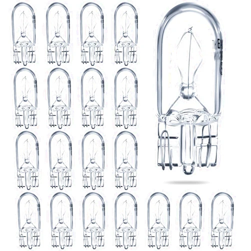 Honoson 1/4 Wedge Base 12V 5W Bulb Clear Krypton Light Bulb for Landscape, RV and Cabinet Lighting (20 Pieces)