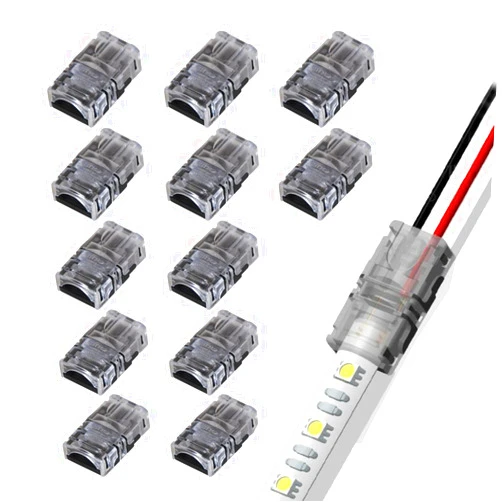 GooChan 2-Pin LED Connector for 10MM Wide Waterproof Single Color LED Strip Light- Strip to Wire Quick Connection