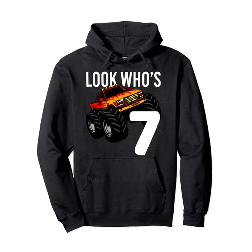 Big 4WD High Speed Monster Truck B-day Boys Arts Monster Truck 7th Birthday for Boys | 7 year old Gift Pullover Hoodie