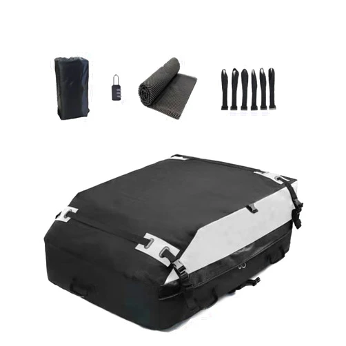 ZLXDUE Car Roof Bag for Volvo XC90 2015-2022,Resist Outdoor Dust Car Roof Cargo Bag Folding Soft Roof Bag with Storage Bag,A Black