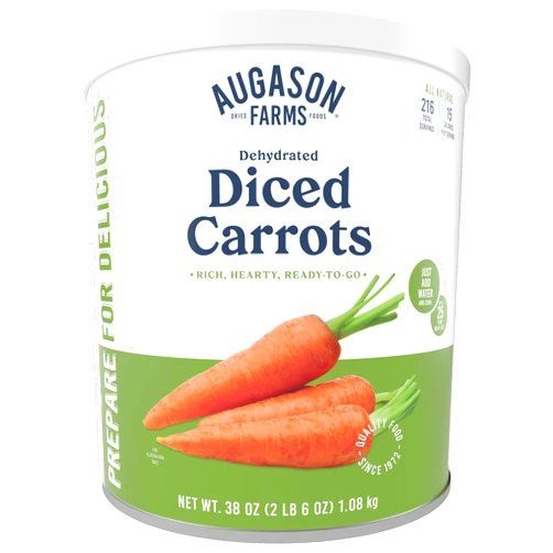 Augason Farms Dehydrated Diced Carrots Can, Emergency Food Supply, Everyday Meals, 216 Servings