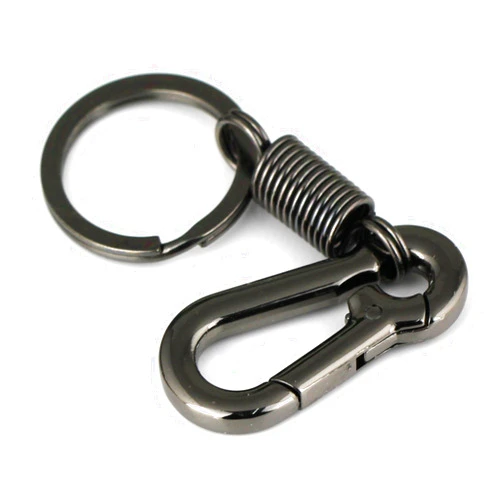 Maycom Retro Style Simple Strong Carabiner Shape Keychain Key Chain Ring Keyring Keyfob Key Holder (Black)