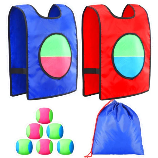 PullCrease Dodgeball Game for Kids Toss and Catch Ball Set 2 Catch Vests 6 Dodgeballs 1 Drawstring Bag Beach Yard Games Catching Ball Set Lawn Party Games Outdoor Games for Christmas Birthday Gift