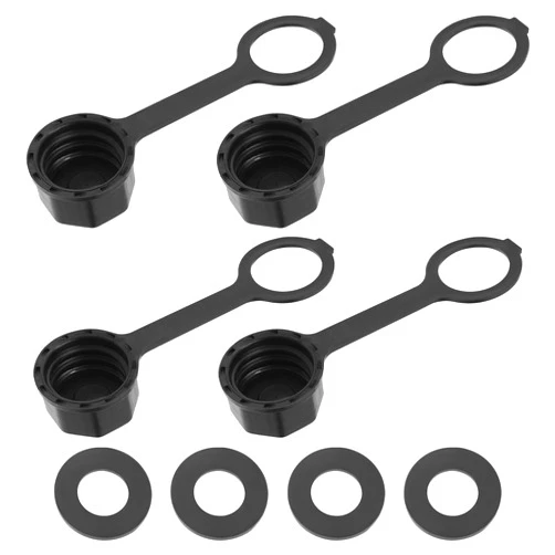 LT Easiyl 4 Pcs Gas Can Cap Gas Can Screw On Vent Cap Rear Vent Screw Caps Suitable for Most Fuel Diesel Kerosene Jugs with 4pcs Gasket Black Plastic