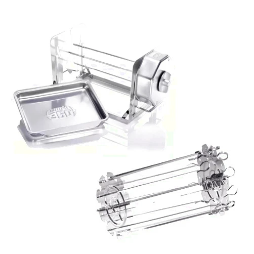 ROTO-Q 360 Non-Electric Rotisserie Kit with 10-Piece Skewer Set - Cordless Spit Roaster for Grills, Ovens, Smokers, BBQs - Indoor & Outdoor Cooking (Stainless Steel)