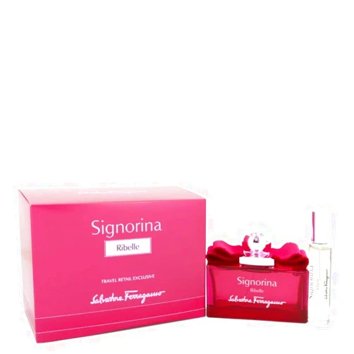 Salvatore Ferragamo Signorina Ribelle by Salvatore Ferragamo Eau De Parfu Spray Free .34 oz Mini EDP Spray 3.4 oz Women