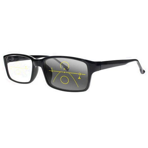 EFLAL Varifocal Near Far Multifocal Progressive Men Women's Business Retro Strip Transition Photochromic Reading Glass