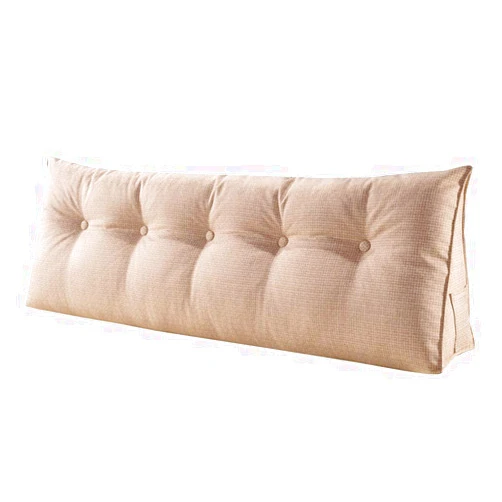 ZHNALIUS Soft Comfortable Double Bed Backrest Headboard Wedge Cushion Pillow for Reading Rest，Breathable Triangular Support Positioning backand Back Waist Wall Pillow with Washable Cover Beige