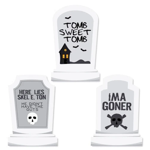 Big Dot of Happiness Graveyard Tombstones - DIY Shaped Halloween Party Cut-Outs - 24 Count