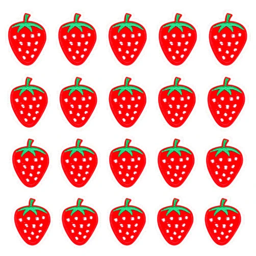 Hariendny 20 Pcs Strawberry Embroidered Iron on Patches Red Strawberry Appliques Fruit Decorative Patches Cute Sew On Applique for Shirts, Jeans, Hats, Coats, Jackets, Backpacks