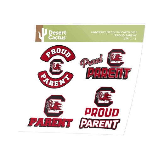 Desert Cactus University of South Carolina Stickers Vinyl Decal Laptop Water Bottle Car Scrapbook (Proud Parent Sheet)