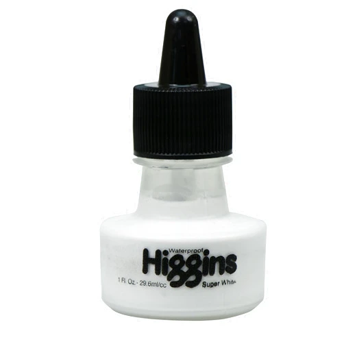 Higgins Super White Pigmented Drawing Ink, 1 oz. Bottle