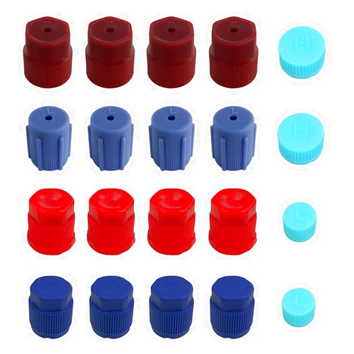 JOYCOURT 20PCS R134a/R12 Cap 13mm & 13.5mm & 14mm & 16mm &17 & 17.5mm Air Conditioning Service AC System Charging Port Caps, R134a A/C System Valve Cap Auto Replacement Leakproof Hat