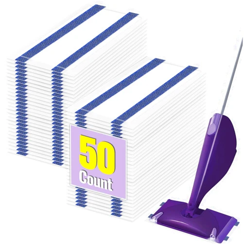 BTRSOLUS 50 Count Disposable Mop Pads for Swiffer WetJet Hardwood Floor Spray Mop, Mopping Pads for Swiffer All-in-One Mopping Cleaner Starter Kit