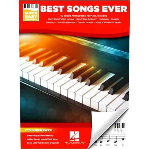 Hal Leonard Publishing Corporation Best Songs Ever Super Easy Piano Songbook | Easy Piano Sheet Music for Beginners and Adults | 60 Classic Songs with Lyrics and Simple Arrangements | Keyboard Music Book for Practice and Performance