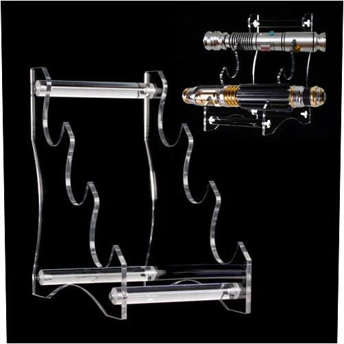 WANLIAN Lightsaber Stand Sword Stand Three Tier Desktop Acrylic Lightsaber Display Stand Lightsaber Hilt Holder for Show lightsaber Collection(Transparent)