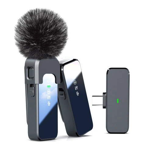 Rythflo Wireless Lavalier Microphone for iPhone 15 16 & Android with Noise Cancellation, 100ft Transmission, 18H Battery Life, USB Type-C Wireless Lapel Microphone for Video Recording, Vlog, Streaming