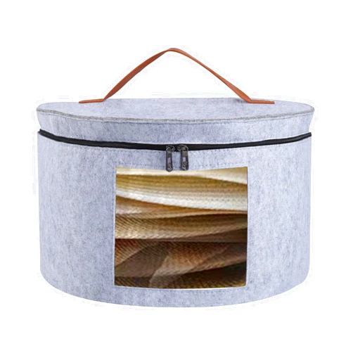 Munskine Hat Boxes for Women Storage & Men Hat Box Hat Storage Box - Large Hat Box With Lids Round Box With Dust proof Lid Toy Storage - Oyster Grey