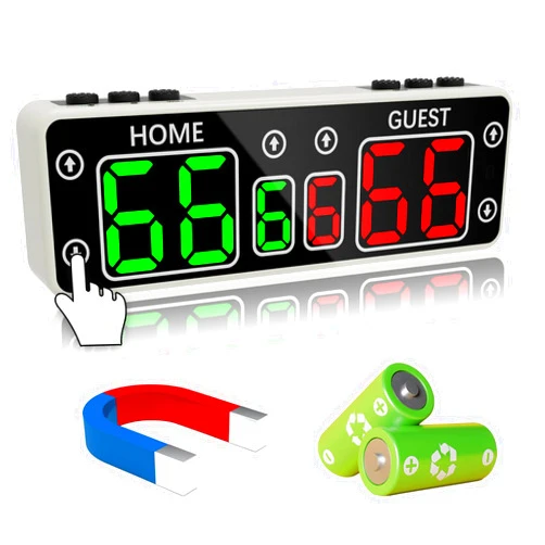 GAN XIN Cornhole Scoreboard,Battery Powered Ping Pong Score Keeper with Touchscreen Button&Top Button,LED Digital Electronic Scoreboard with Buzzer,Shuffleboard/Indoor Games & Sports