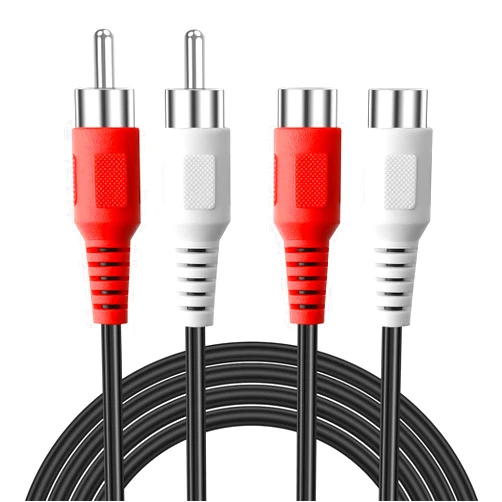 CEFOJQAO 2 RCA to 2RCA Extension Cable 2-Pack, 3.3 ft RCA Cable 2 Male to 2 Female, 2RCA Stereo Audio Extender Cable for Speaker, Amplifier, Mixer, TV