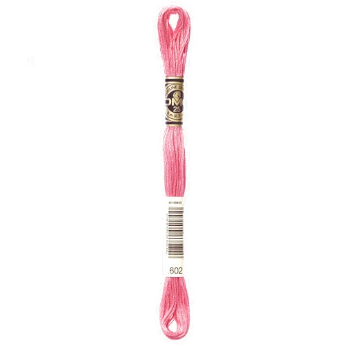 DMC 117-602 Six Stranded Cotton Embroidery Floss, Medium Cranberry, 8.7-Yard