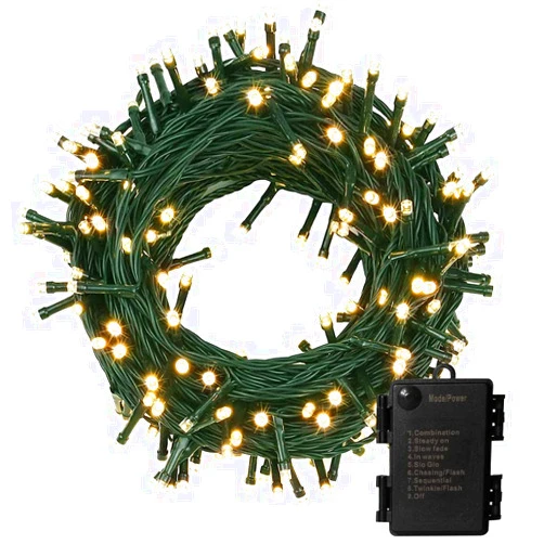 Tawohi 65ft Christmas String Lights,200 LED Fairy Lights String with 8 Lighted Modes&Timer, Christmas Indoor/Outdoor String Lights - Christmas Decorations for Xmas Tree (Warm White) 20m Warm White Light
