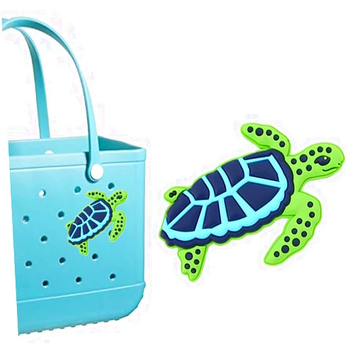Yisowank Beach Bag Accessories PVC Rubber Decoration Animals Turtle Charms for Bogg Bag Tote Bags
