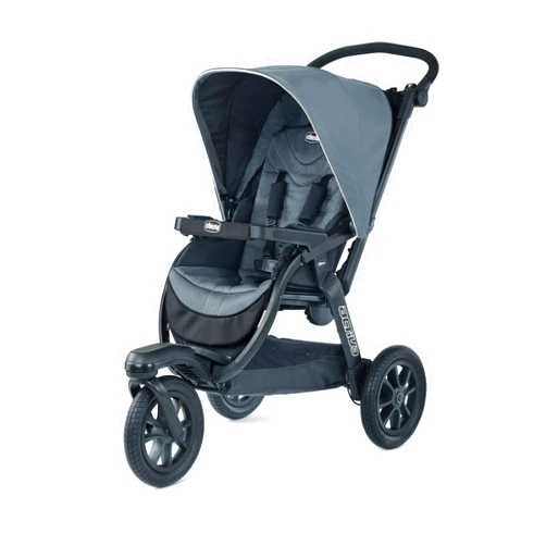 Chicco Activ3 Jogging Stroller, All-Terrain Stroller, Compatible with Chicco Infant Car Seats (not Included), Baby Travel Gear, Eclipse/Grey