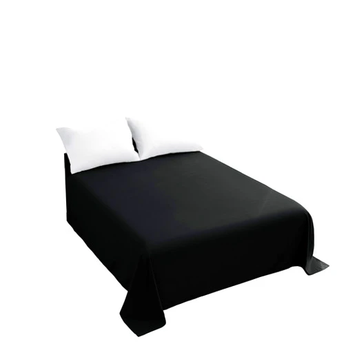 Sfoothome Queen Flat Sheet Black Top Sheet, Premium Hotel 1-Piece, Luxury and Soft 1500 Thread Count Quality Bedding Flat Sheet, Wrinkle-Free, Stain-Resistant