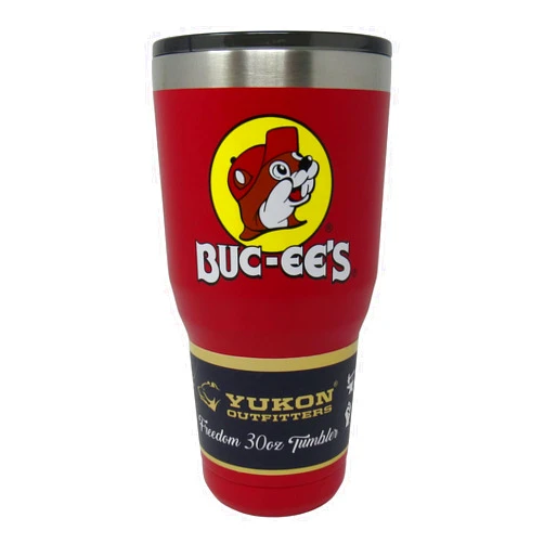 Buc-ee's Red Stainless Steel Tumbler With Bucky the Beaver, Double Wall Vacuum Insulated, 30 Ounces