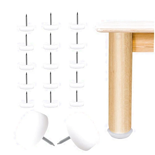 Wangzzniu 100 Pcs Furniture Pad Nails Plastic Furniture Sliders 22mm Nail-on Chair Leg Protectors for Table Chair Desk Sofa Leg Stools Wooden Furniture Protection