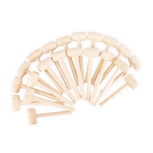 GOWENIC 100 Pcs Wooden Mini Hammers, Wooden Hammer for Chocolate, Wood Hammer Mallets Breakable Heart Hammer for Kids Woodworking Crafts and Party Game Props