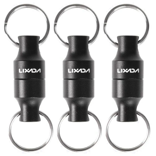 LIXADA Magnetic Net Release Holder Fishing Zinger Retractors Fly Fishing Net Keeper Magnet Clip Landing Net Connector with Coil Carabiner Clip Magnetic Net Release