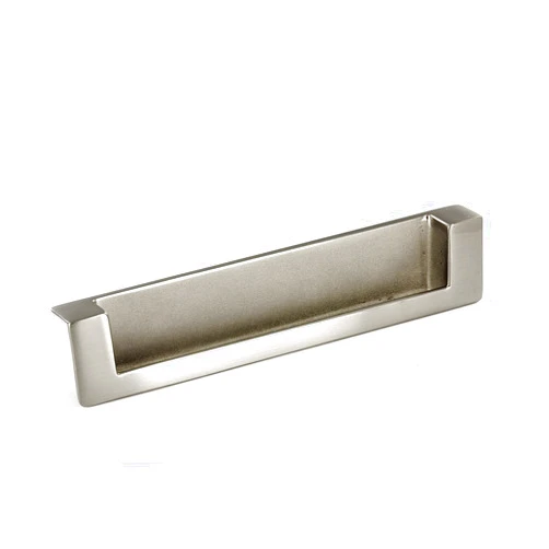 Richelieu Hardware BP897128195 5 1/16-inch (128 mm) Center-to-Center Brushed Nickel Modern Recessed Cabinet and Drawer Pull Handle for Kitchen, Bathroom, and Furniture
