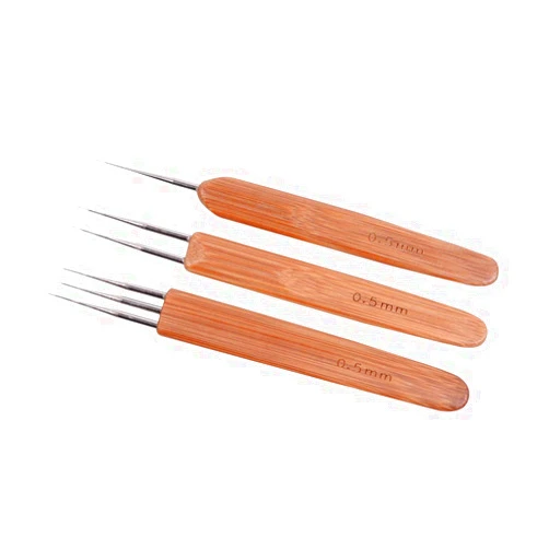 YANTAISIYU 3 Pcs/Set Dreadlock Crochet Hook for Hair, Dreadlock Needle Tool for Braid Craft,Dread Locks Crochet Needles 0.5mm (1 Hook, 2 Hooks,3 Hooks)