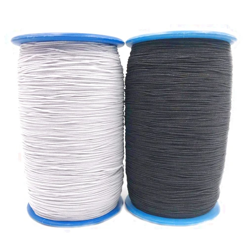 Mailaoqi 2 Roll 547 Yards 0.5mm Thickness Round Sewing Elastic Thread (Black & White)