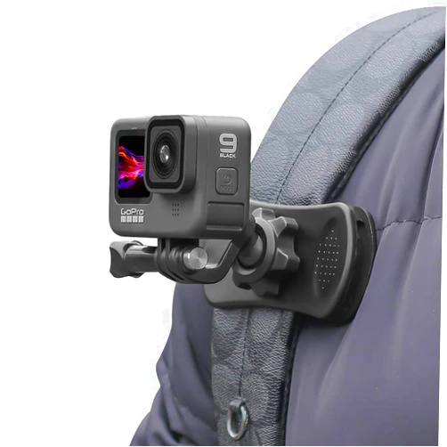 SKEZN Backpack Strap Clip Mount, 360° Rotation Backpack Clamp Mount Compatible with Gopro Hero 13/12/11/10/9/8 Black, Session, DJI Osmo Action 5Pro/4/3 and Most Action Cameras (BC-2)