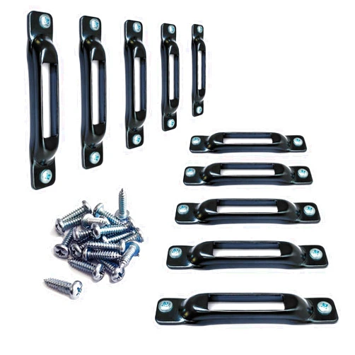 MorScan 10 Pack E-Track Single Slot Tie Down Anchors E Track Rail System Accessories Compatible with Ratchet, Cam Straps, Pickups, Vans, Trucks, Trailers, Warehouses, Black Powder Coated