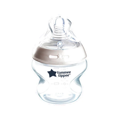 Tommee Tippee Closer to Nature Baby Bottle, Breast-Like Nipple with Anti-Colic Valve, 5oz, 1 Count, Includes Newborn Pacifier