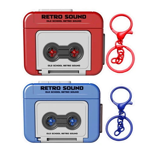 Wosudim Creative Mini Tape Recorder Keychain, Retro Tape Recorder Keychain, Vintage Recorder Tape Keychain, With Includes Three Chinese Songs (2pcs-Mix)