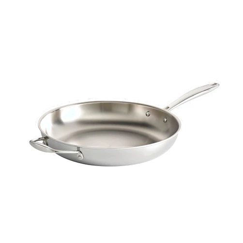 Tramontina Signature Tri-Ply Clad Stainless Steel 12-Inch Large Frying Pan with Helper Handle, Induction-Ready Skillet, Dishwasher-Safe, NSF-Certified, Made in Brazil