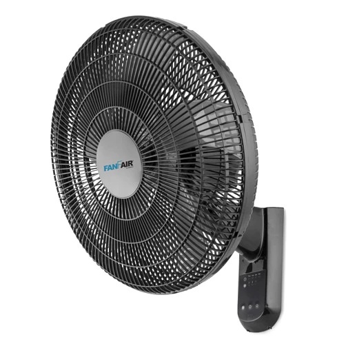 KZY FanFair Wall Mount Fan 16 Inch Powerful with Remote Control, Timer, Quiet Cooling, Durable Plastic Grill, Oscillation,Adjust Tilt,Space Saving for Warehouse Workshop Bedroom Home Basement Office,Black