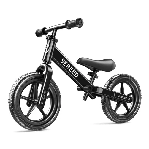 SEREED Toddler Balance Bike 2 Year Old, No Pedal Kids Toy Bike for 2-5 Years Old, Tool-Free Adjustment, Gift for 2-3 Girls, Customize Plate with 3pcs Stickers (Black)