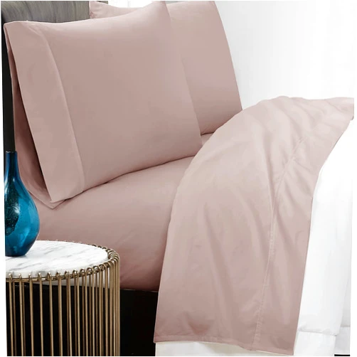 Vince Camuto - 400 TC King Pillowcase Set - Percale Cotton Collection - Blush