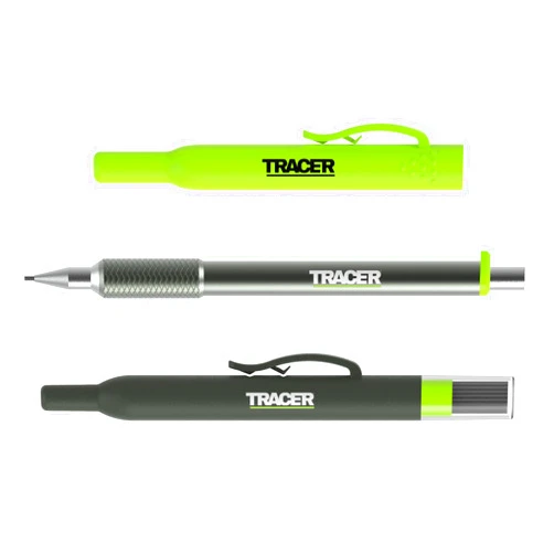 Tracer Pro Series Precision Pencil with 24 x Replacement 1.3mm Leads and Site Holsters. All-in-one Aluminium Precision Marking Kit