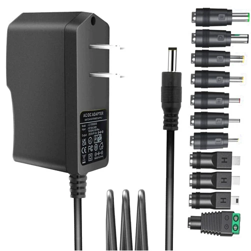 GuanTing Universal 5V 2A ac Adapter Power Supply with 11 DC Plug Tips AC to DC5V 1.5A 1A 800mA 600mA 500mA 400mA 300mA 200mA 100mA Power Adapter 5v Wall Charger ac dc Adapter (DC5V~2A)