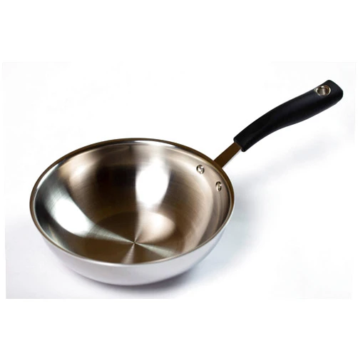 Hanil Rachel 5-Ply Stainless Steel Wok, 24 cm, Silicon Handle