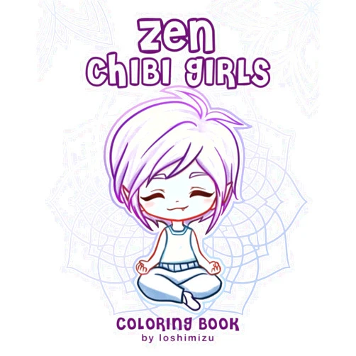Loshimizu Zen Chibi Girls: A Cute Coloring Book with Kawaii Chibi Zodiac Signs and Yogi Girls